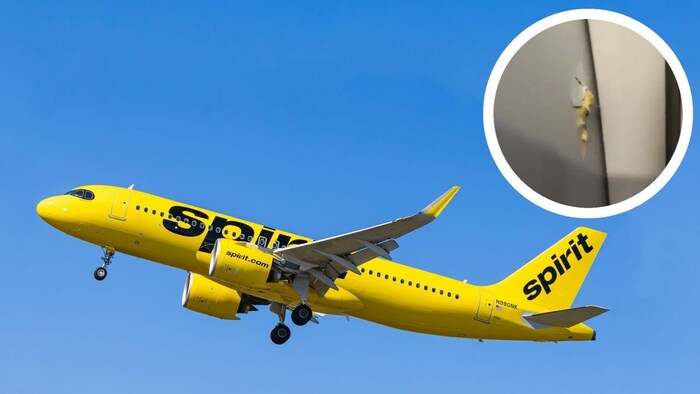The projectiles penetrated the flight cabin (small picture).