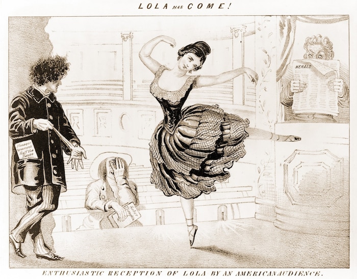 Auch in US-Zeitungen wurde oft über die Tänzerin Lola Montez berichtet. 