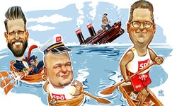 So sieht „Krone“-Karikaturist Milan A. Ilic die Situation in der SPÖ. 