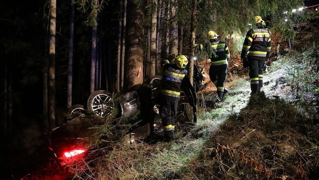 Unfall am Mittwochabend auf der Gaberlstraße (Bild: Thomas Zeiler)