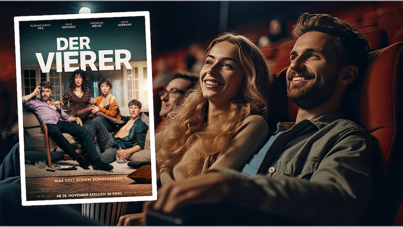 "Der Vierer" opens exclusively in cinemas on 28.11. (Bild: Krone KREATIV/© 2024 LEONINE Studios; stock.adobe.com)