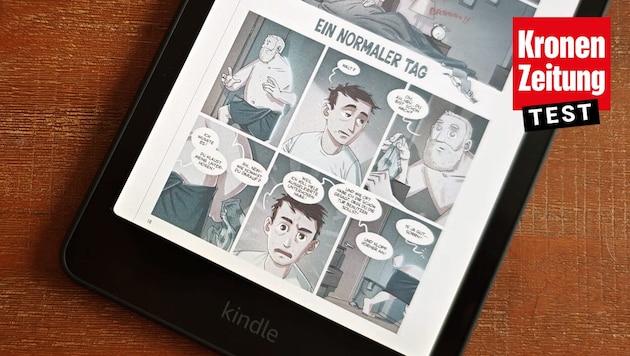 The first Kindle with a color display leaves a rather pale impression. (Bild: Sebastian Räuchle)