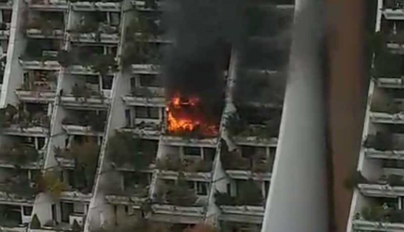 Das Feuer war kurz vor 13 Uhr in der Wohnanlage ausgebrochen. Die Brandursache wurde noch nicht geklärt.  (Bild: privat)