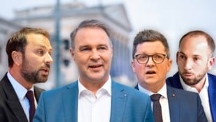 Babler wurde mit Dornauer, Lindner und Egger gleich drei Kritiker in drei Wochen los. (Bild: Krone KREATIV/APA Georg Hochmuth, Christof Birbaumer, APA/WERNER KERSCHBAUMMAYR, ANDREAS TROESTER)