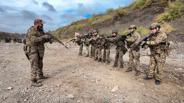 Russian soldiers in action