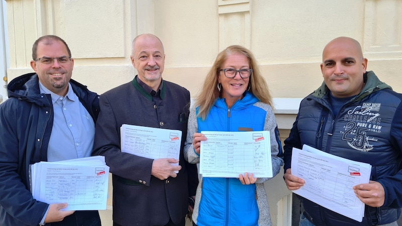 Alexander Smuk (ÖVP), Herbert Richter (ÖVP), Anita Brauner and Michael Strnad (FPÖ) have founded the non-partisan citizens' list "Felixdorf statt FelixSTADT". (Bild: ZVG)