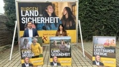 Die beiden Landesgeschäftsführer Jasmin Puchwein und Kevin Friedl mit der ersten Plakatserie. (Bild: Philipp Wagner)