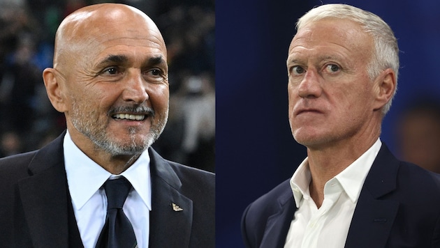 Die Teamchefs von Italien und Frankreich, Luciano Spalletti und Didier Deschamps (Bild: APA/AFP/Tiziana FABI; APA/Franck FIFE)