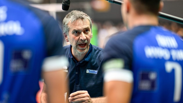 There was no success for coach Lorenzo Tubertini and his Tirol volleyball players ... (Bild: GEPA)