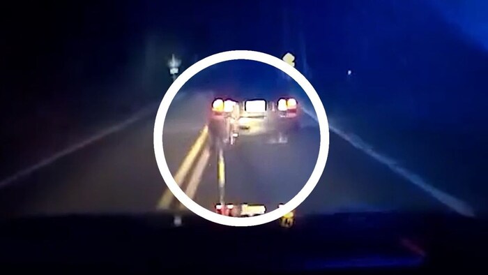 Here, the fleeing driver is caught with the "Grappler".