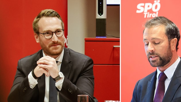 Rescuer in times of need: ÖGB leader Philip Wohlgemuth (left) succeeds Georg Dornauer as party leader and deputy governor. (Bild: Birbaumer Christof/SPÖ)