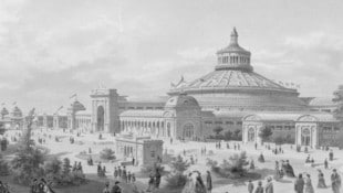 Das Wiener Wahrzeichen der Weltausstellung von 1873: Die Rotunde, das zentrale Gebäude des Ausstellungsareals. 1937 wurde die Rotunde durch einen Brand zerstört. (Bild: picturedesk.com/ÖNB-Bildarchiv / picturedesk.com)