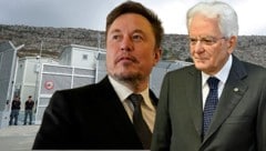 Italiens Präsident Sergio Mattarella hat auf die wiederholte Kritik von Tech-Milliardär Elon Musk an der Migrationspolitik des Mittelmeerlandes reagiert. (Bild: Krone KREATIV/AFP/EVARISTO SA, AFP/Stefani Reynolds, AFP/Adnan Beci)