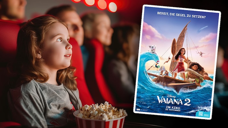 We invite you to the Austrian premiere of "Vaiana 2" on 25.11. at Cineplexx Millennium City. (Bild: Krone KREATIV/© 2024 Disney Enterprises, Inc. All Rights Reserved, stock.adobe.com)