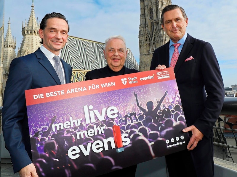 Wien-Holding-Chef Kurt Gollowitzer, CTS-Boss Klaus-Peter Schulenberg und Wirtschaftsstadtrat Peter Hanke (Bild: Holl Reinhard/Reinhard Holl)