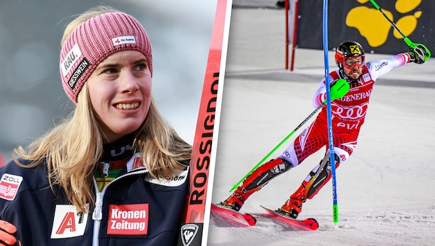 Is Katharina Liensberger already following in Marcel Hirscher's footsteps in Levi? (Bild: GEPA Picture, EPA Pictures)