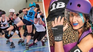 Blaue Flecken gehören beim Roller Derby dazu, aber auch der Spaß darf nicht zu kurz kommen. (Bild: Krone KREATIV/Renate Schwarzmüller, wkphoto.net)