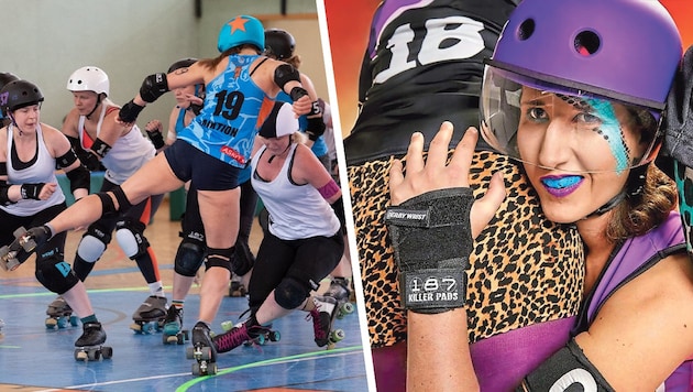 Bruises are part and parcel of roller derby, but there's also plenty of fun to be had. (Bild: Krone KREATIV/Renate Schwarzmüller, wkphoto.net)