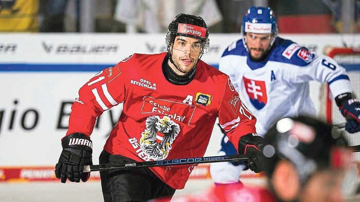 Haudum im Teamdress beim Deutschland-Cup, den Österreich als Dritter abschloss.