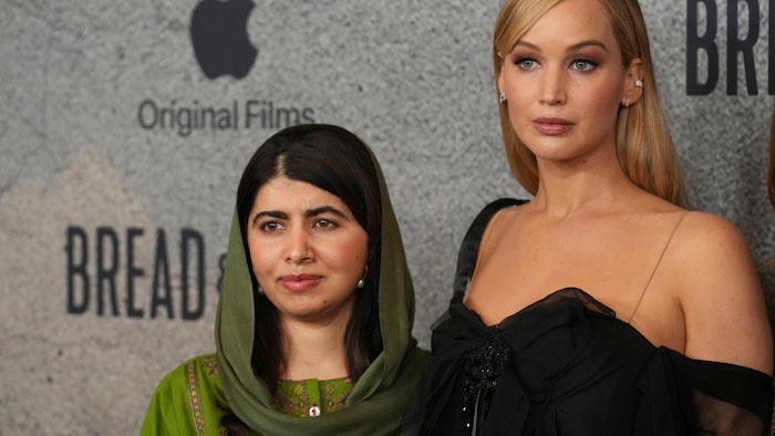 Jennifer Lawrence produced the film "Bread &amp; Roses" together with Malala Yousafzai.