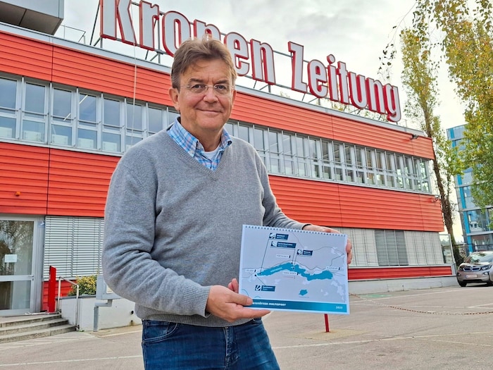 Hannes Jagerhofer on a visit to "Krone".