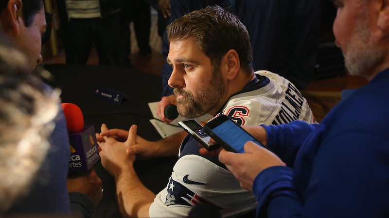 2009 wurde Vollmer von den Patriots gepickt. Bis 2016 spielte er in New England als Offensive Tackle. (Bild: AFP/GETTY IMAGES NORTH AMERICA)