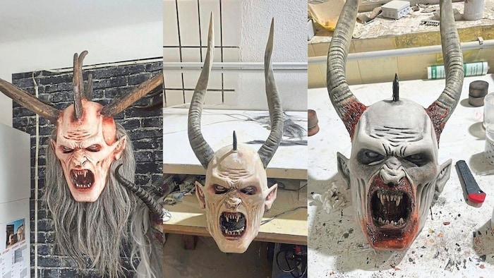 From old to new: Fabio Trezza and his club vice president Mario Nageler restore up to 70 masks a ...