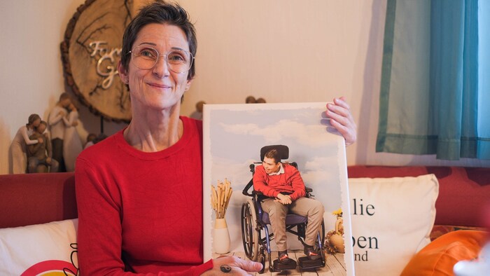 Mom Doris proudly shows off her sunshine.