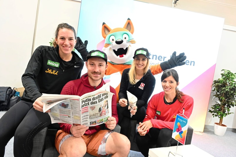 Die Sportler Sabine und Alex Payer sowie Katharina und Magdalena Lobnig. (Bild: Evelyn Hronek/EVELYN HRONEK)