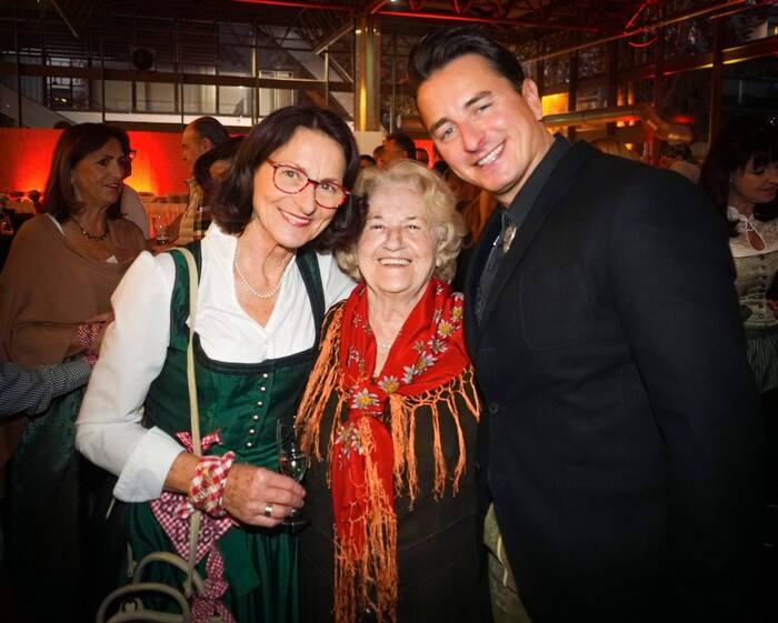 Gabalier with mother Huberta (left) and neighbor Hermine.