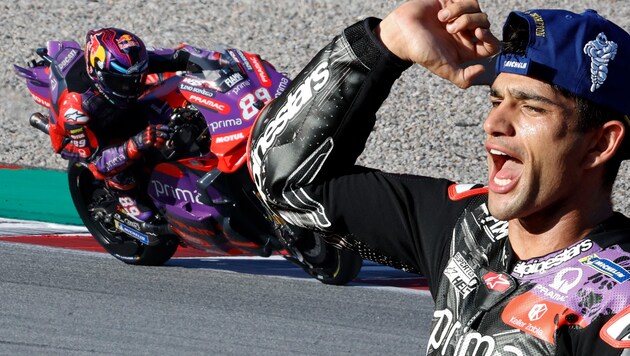 Jorge Martin was crowned MotoGP World Champion in Barcelona .... (Bild: AP/Joan Monfort)