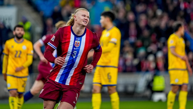 Erling Haaland celebrates. (Bild: AFP/Terje Pedersen)