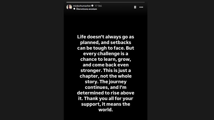 Die Insta-Story von Mick Schumacher
