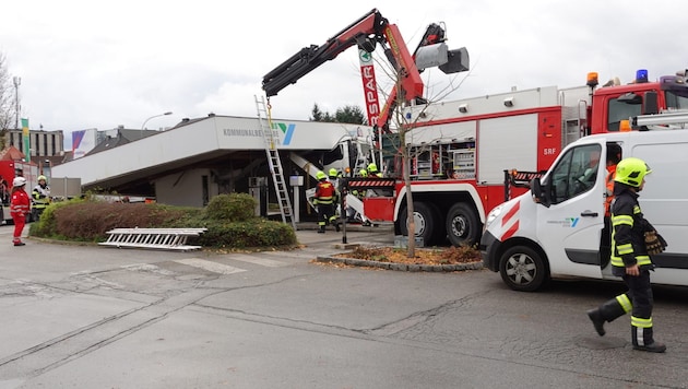 Die Tankstelle wurde demoliert (Bild: Magistrat Steyr)