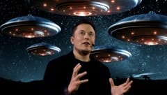 Sorgt für immer mehr UFO-Sichtungen: Tech-Unternehmer Elon Musk, der reichste Mann der Welt. (Bild: Krone KREATIV/AFP/Eric Piermont, stock.adobe.com)