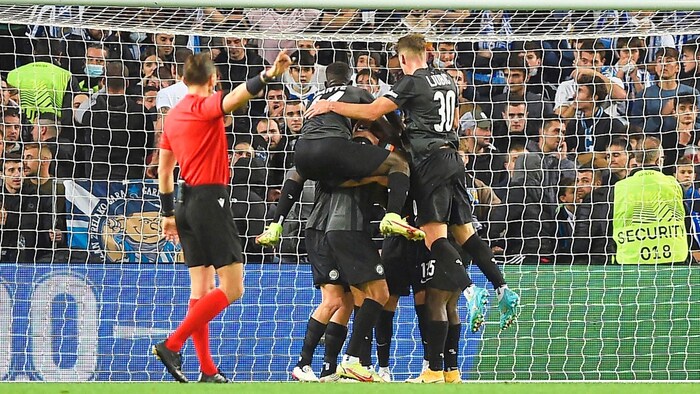 Jubel über das 1:1 in San Sebastian, den einzigen Punktegewinn gegen die spanischen Matadore.