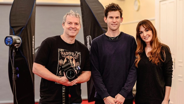 Manfred (left) and Nelly Baumann with former tennis pro Dominic Thiem. (Bild: Urbantschitsch Mario/Mario Urbantschitsch)