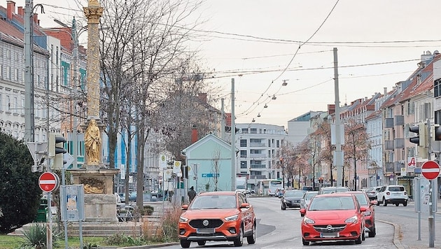 Car traffic is to be reduced at Griesplatz in future. (Bild: Jauschowetz Christian)