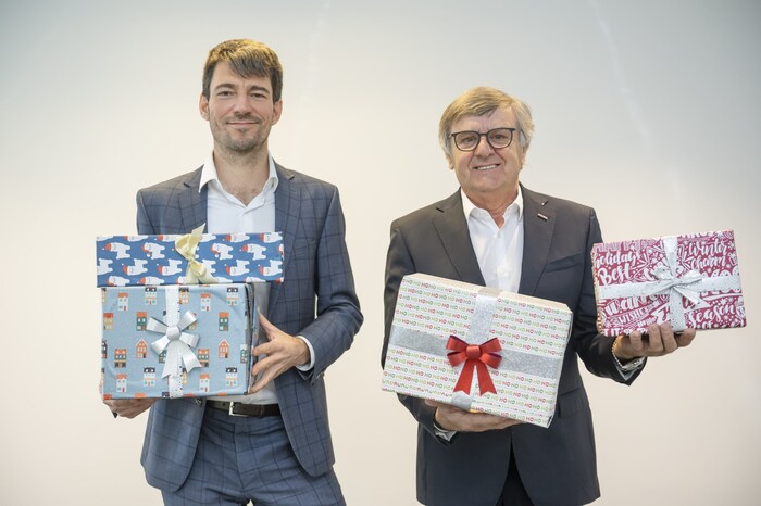 Gerhard Wohlmuth, Chairman of the Trade Division of the Styrian Economic Chamber, and Wolfgang ...