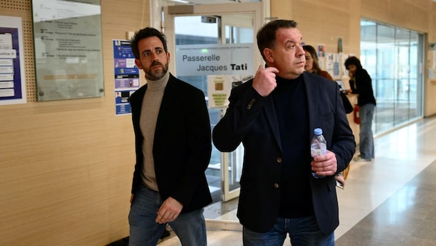 From left: Florian and David Pelicot in court in Avignon (Bild: AFP/Christophe Simon)