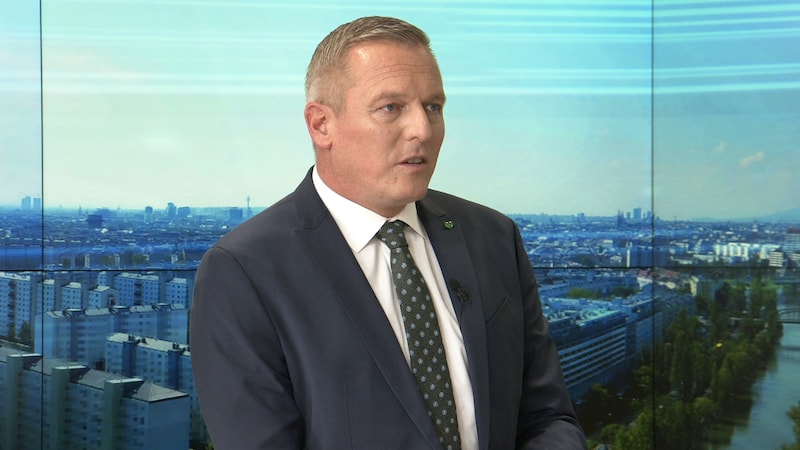 FPÖ top candidate Mario Kunasek in the krone.tv talk (Bild: krone.tv)