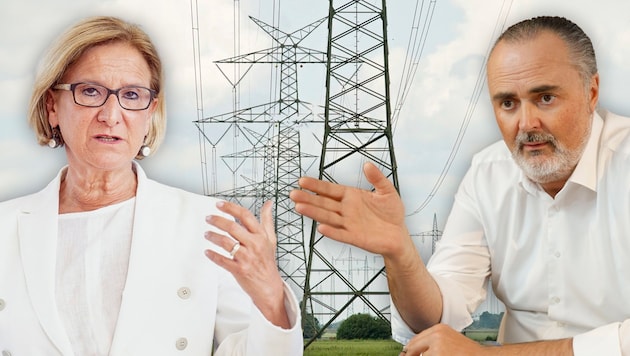 Doskozil and Mikl-Leitner are putting pressure on their negotiators regarding electricity tariffs. (Bild: Krone KREATIV/www.VIENNAREPORT.at Reinhard Holl NLK Burchhart)