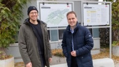 Florian Frühwirt (BIG) und Michael Monsberger (Vizerektor für Infrastruktur und Nachhaltigkeit der TU Graz) präsentierten die neuen Pläne. (Bild: Oliver Wolf – TU Graz)