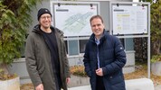 Florian Frühwirt (BIG) und Michael Monsberger (Vizerektor für Infrastruktur und Nachhaltigkeit ...