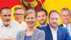 Wer steht wann auf? Wie wird der Wahlsonntag verbracht? Und wie bringen sich die Spitzenkandidaten in Stimmung? Die „Krone“ hat nachgefragt. (Bild: Krone KREATIV/tock.adobe.com, Reinhard Judt, zVg, Vienna Press / Andreas Tischler, ÖVP-Büro, Mili Badic, Reinhard Holl)