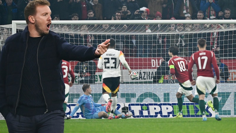 Julian Nagelsmann schimpft nach Deutschlands Remis gegen Ungarn. (Bild: AP/Denes Erdos)