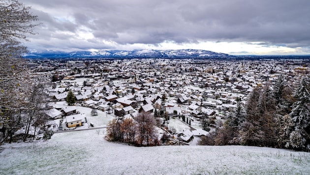 Winterliches Rheintal am Mittwochmorgen. (Bild: Stiplovsek Dietmar)