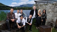 Berge und „a klasse“ Musik – so wird man sie in Erinnerung behalten – Die Seer: Fred, Sassy, Astrid (re.) und die Musiker Thomas, Jürgen, Dietmar, Wolfgang und Daniel. (Bild: Simone Attisani)