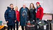 Rapid-Sportdirektor Steffen Hofmann, Lea Laubenthal (Caritas), Clemens Braun, Elisabeth ...