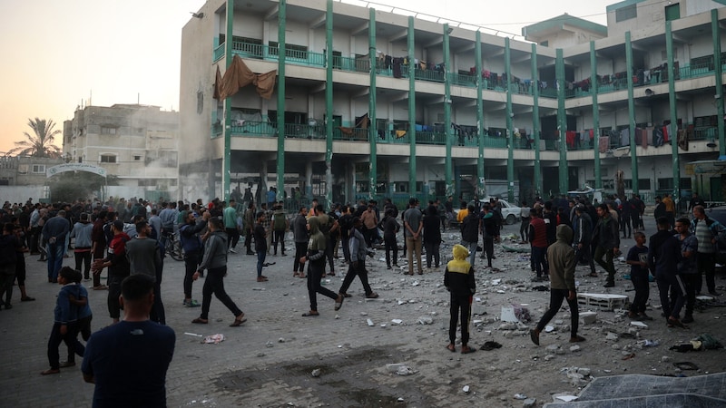 Eine zerstörte UNO-Schule (Bild: AFP/APA/Eyad BABA)